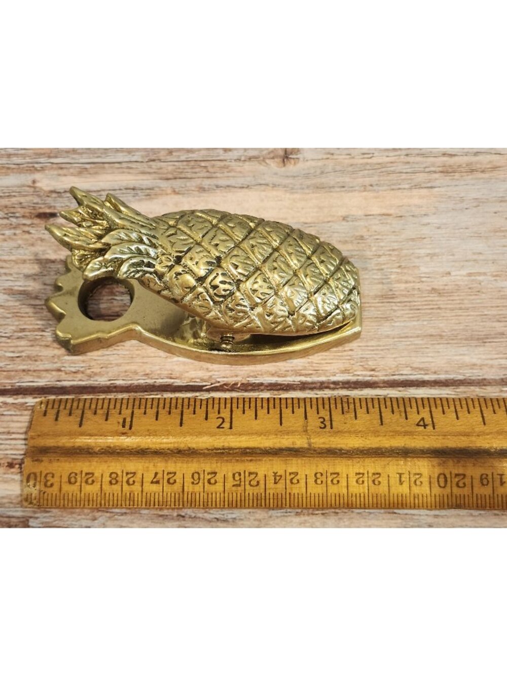 Vintage~Brass~Pineapple~Paper Clip–Letter Holder~3 1/2"